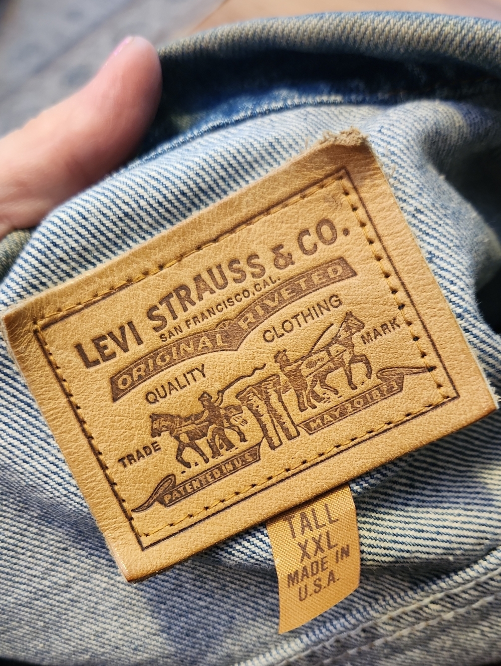 Levi's Blue Denim Vintage Trucker Jacket 80's Tall XXL 6 Pockets - Picture 14 of 14